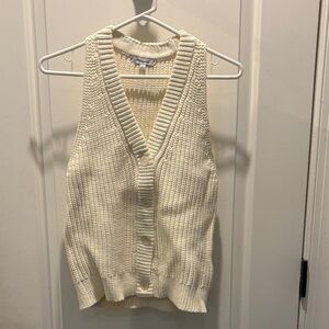 Madewell V-Neck Cream Sweater Vest